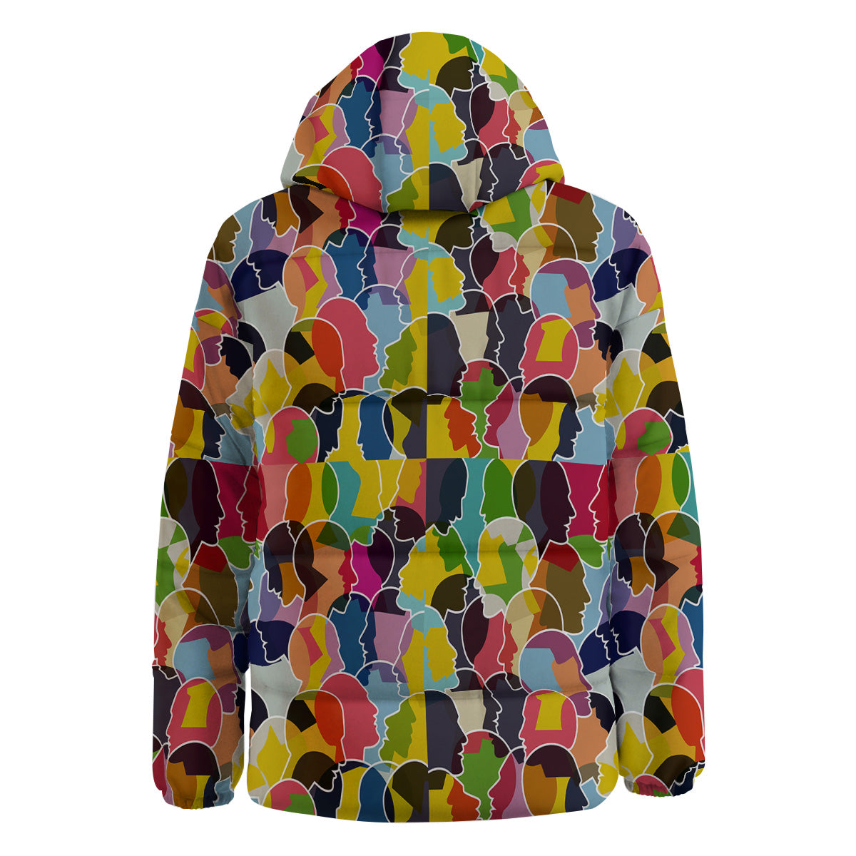 People Talking Colorful Print Pattern Down Jacket-grizzshop