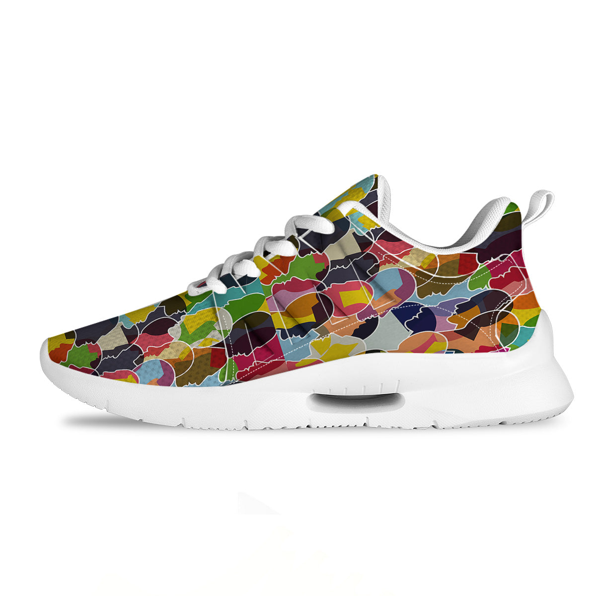 People Talking Colorful Print Pattern Tennis Shoes-grizzshop