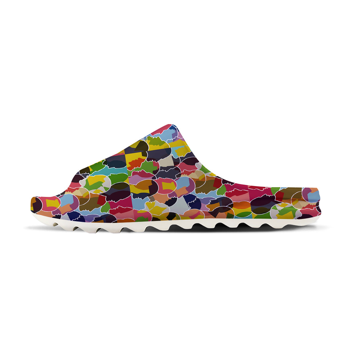 People Talking Colorful Print Pattern Sandals-grizzshop
