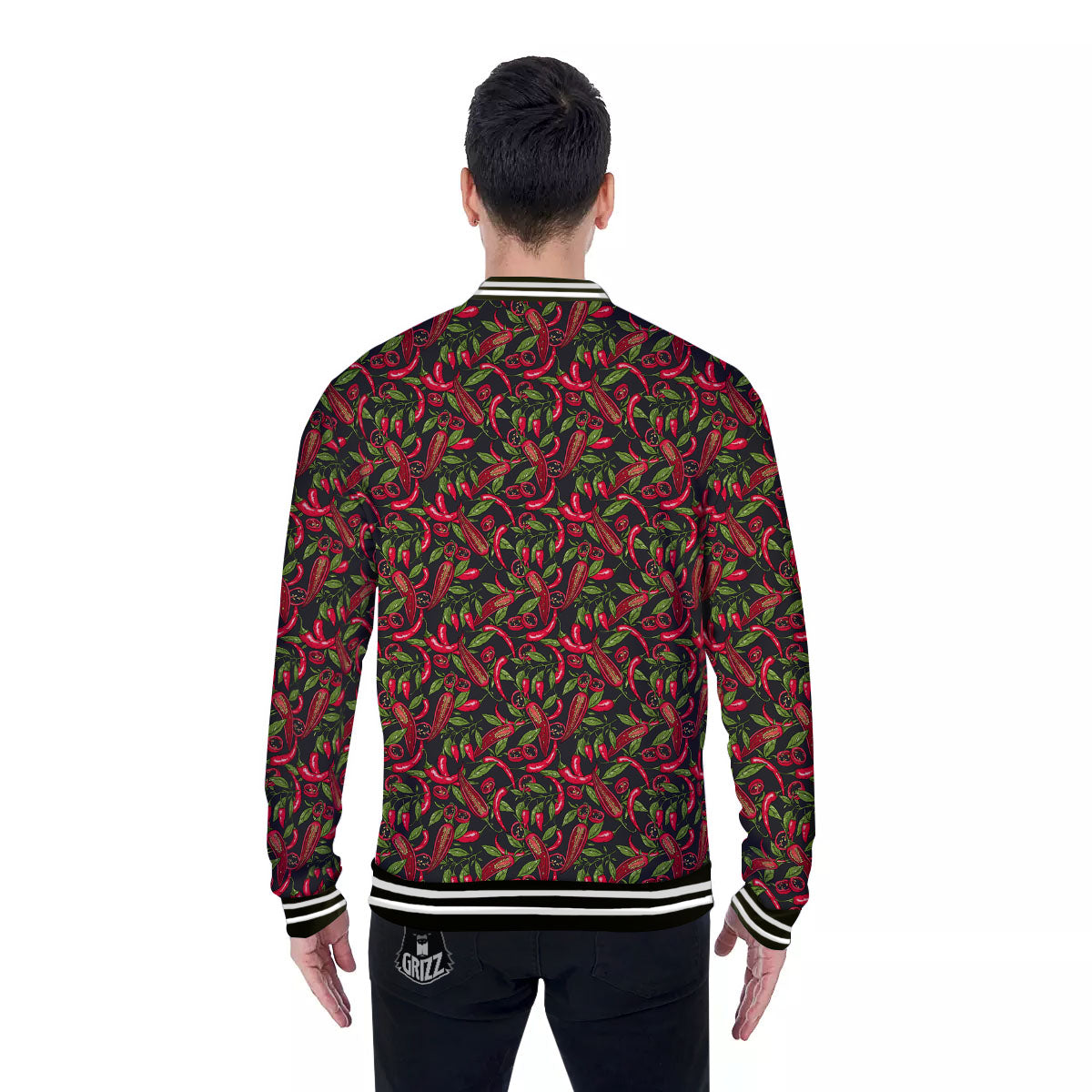 Peppers Hot Chili Print Pattern Baseball Jacket-grizzshop