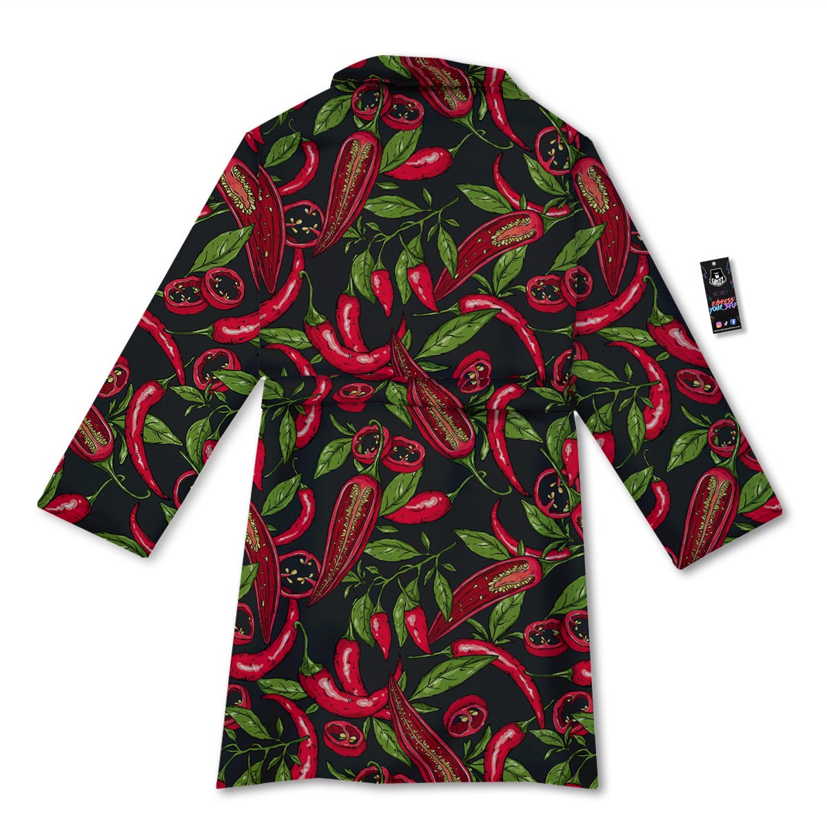 Peppers Red Chili Print Pattern Bathrobe-grizzshop