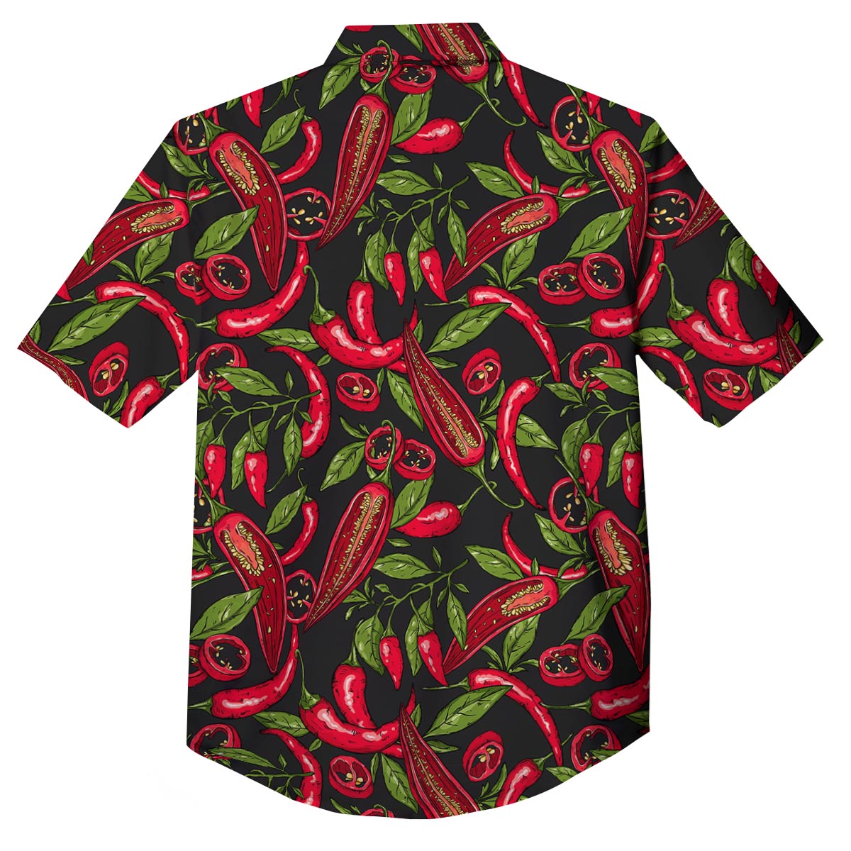 Peppers Red Chili Print Pattern Button Up Shirt-grizzshop