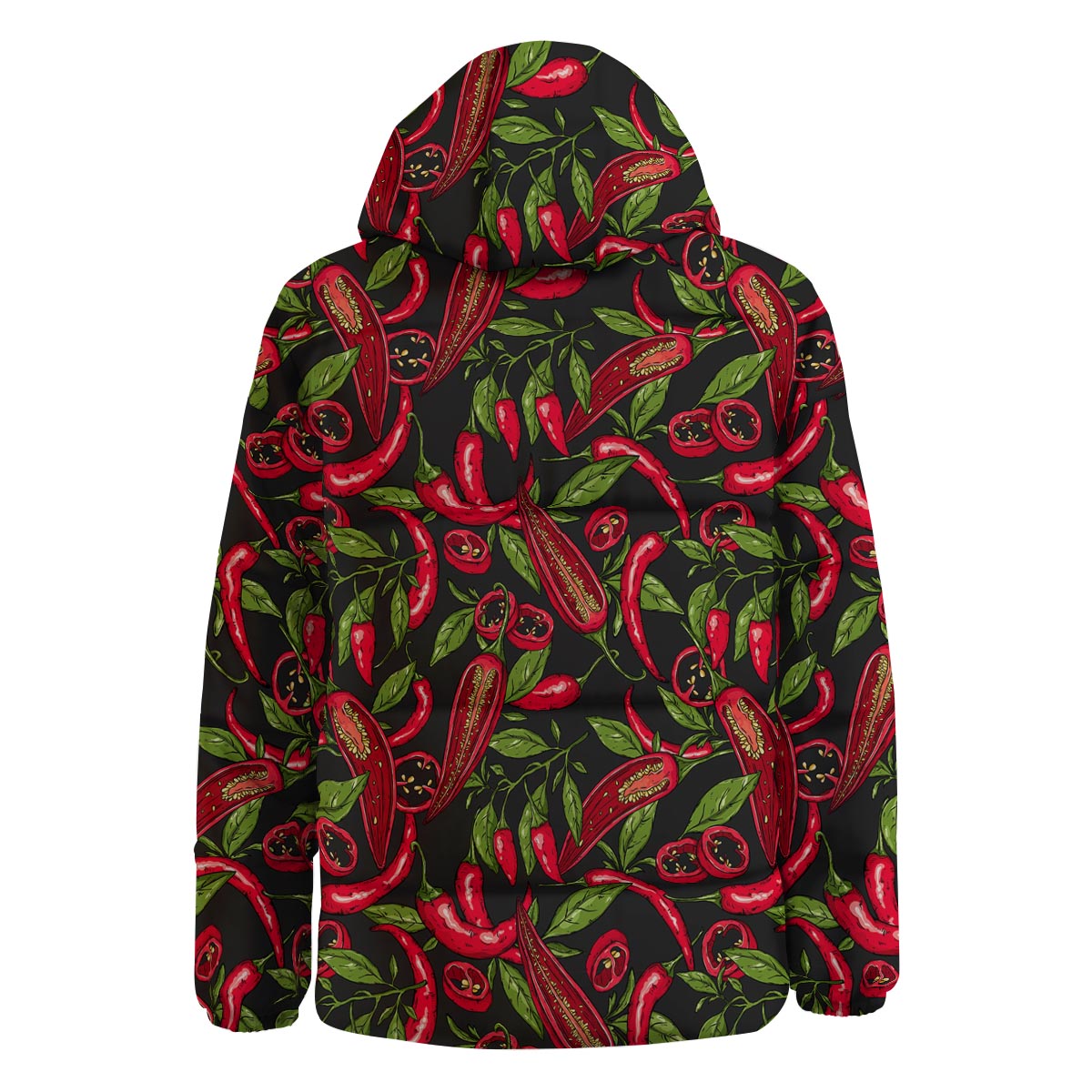 Peppers Red Chili Print Pattern Down Jacket-grizzshop