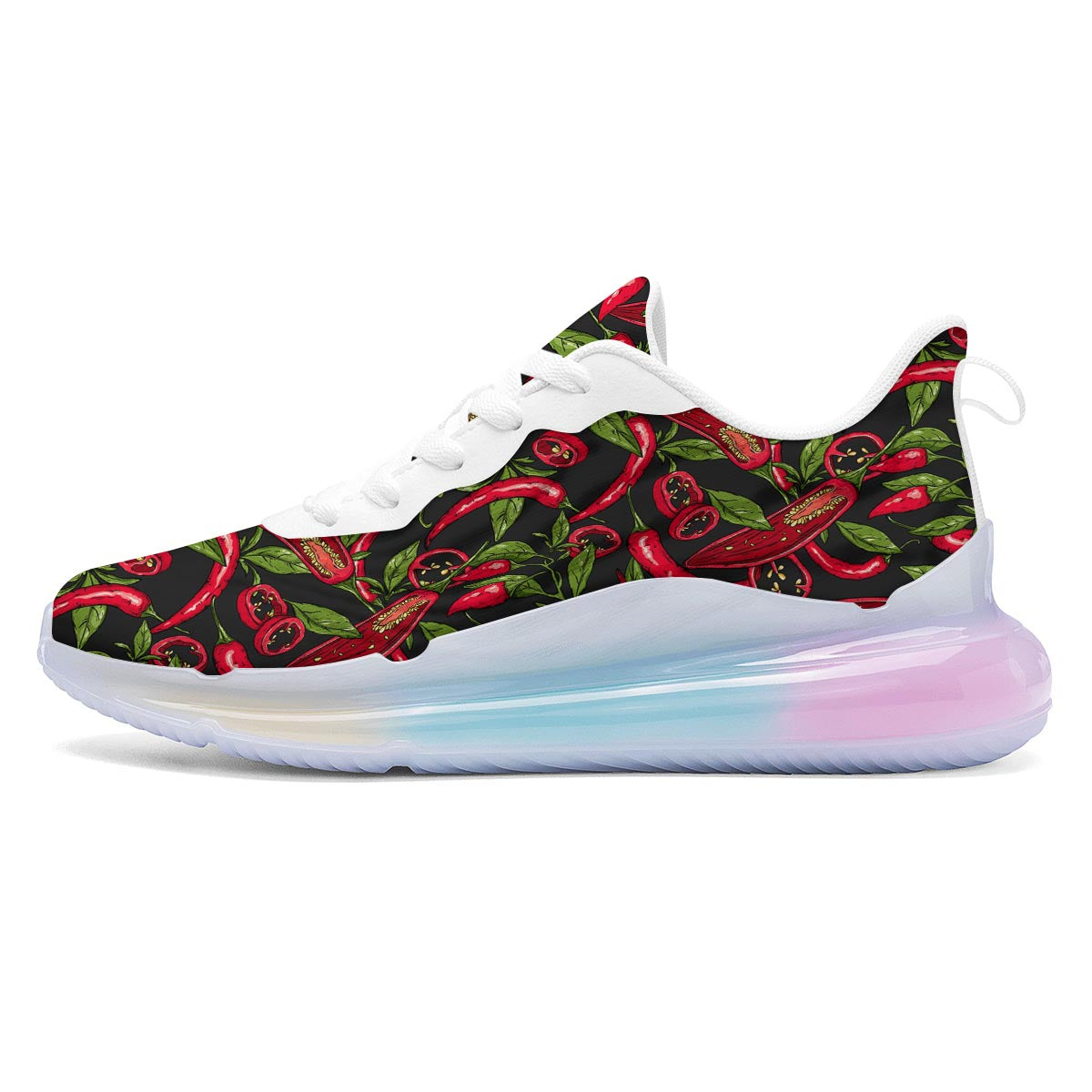 Peppers Red Chili Print Pattern Running Sneakers-grizzshop