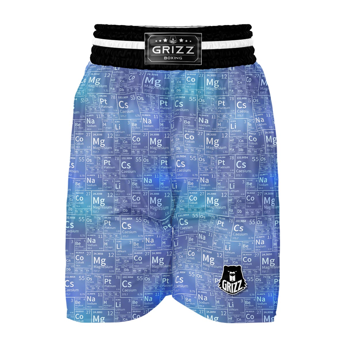 Periodic Table Science Pattern Print Boxing Shorts-grizzshop