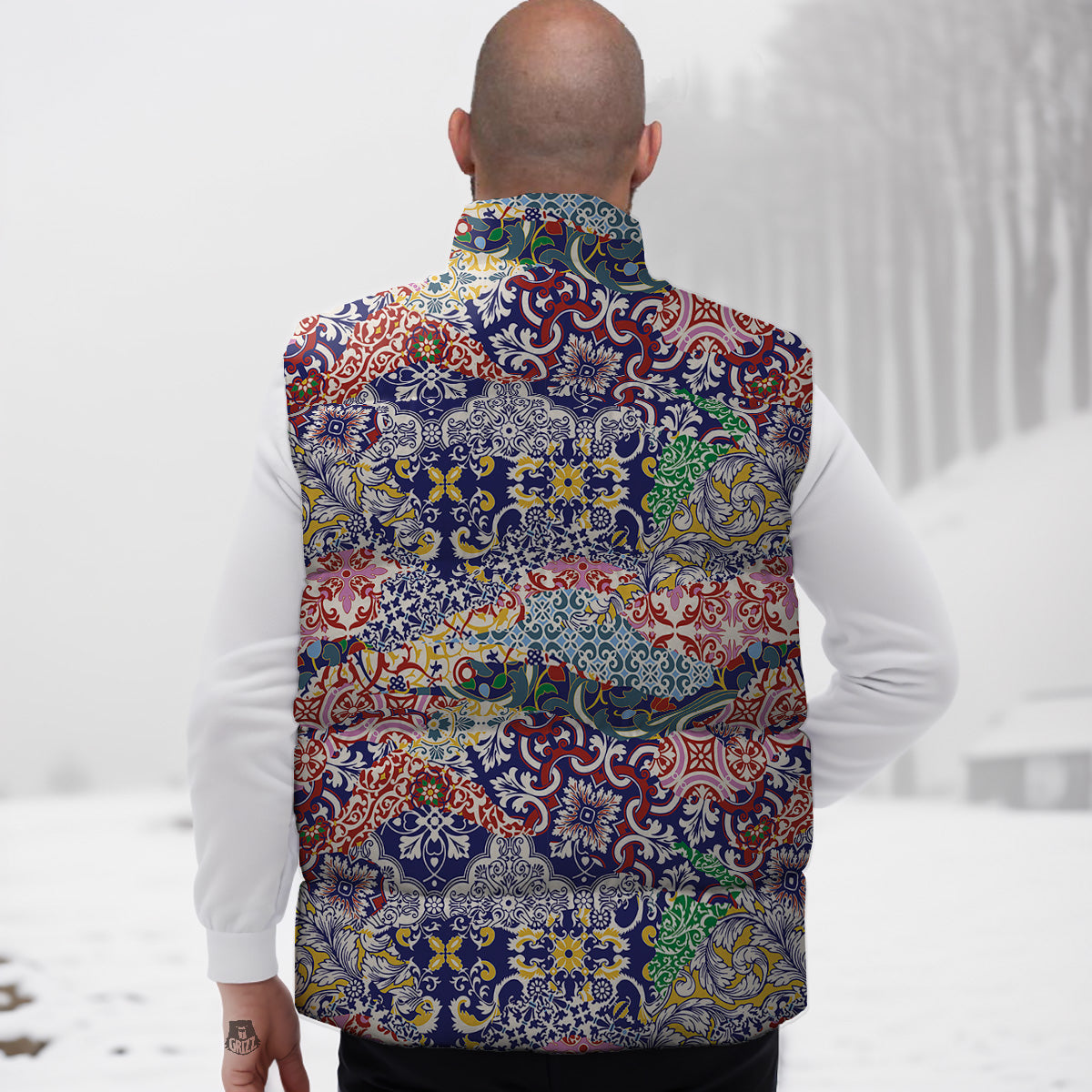 Periodic Table Science Print Pattern Down Vest-grizzshop