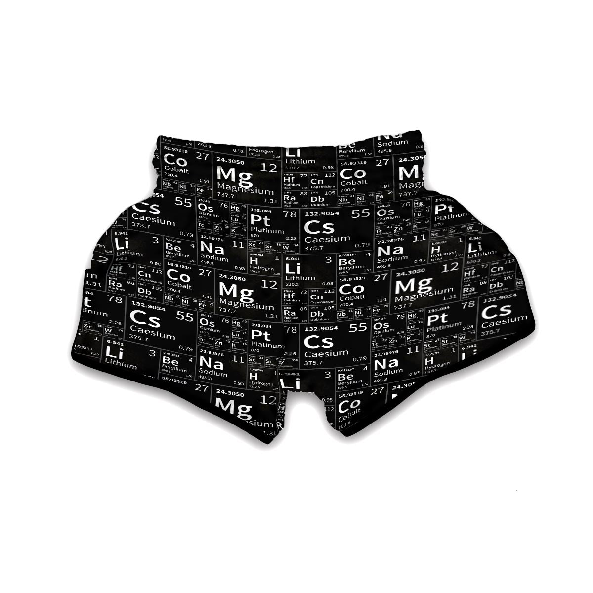 Periodic Table Science Print Pattern Muay Thai Boxing Shorts-grizzshop