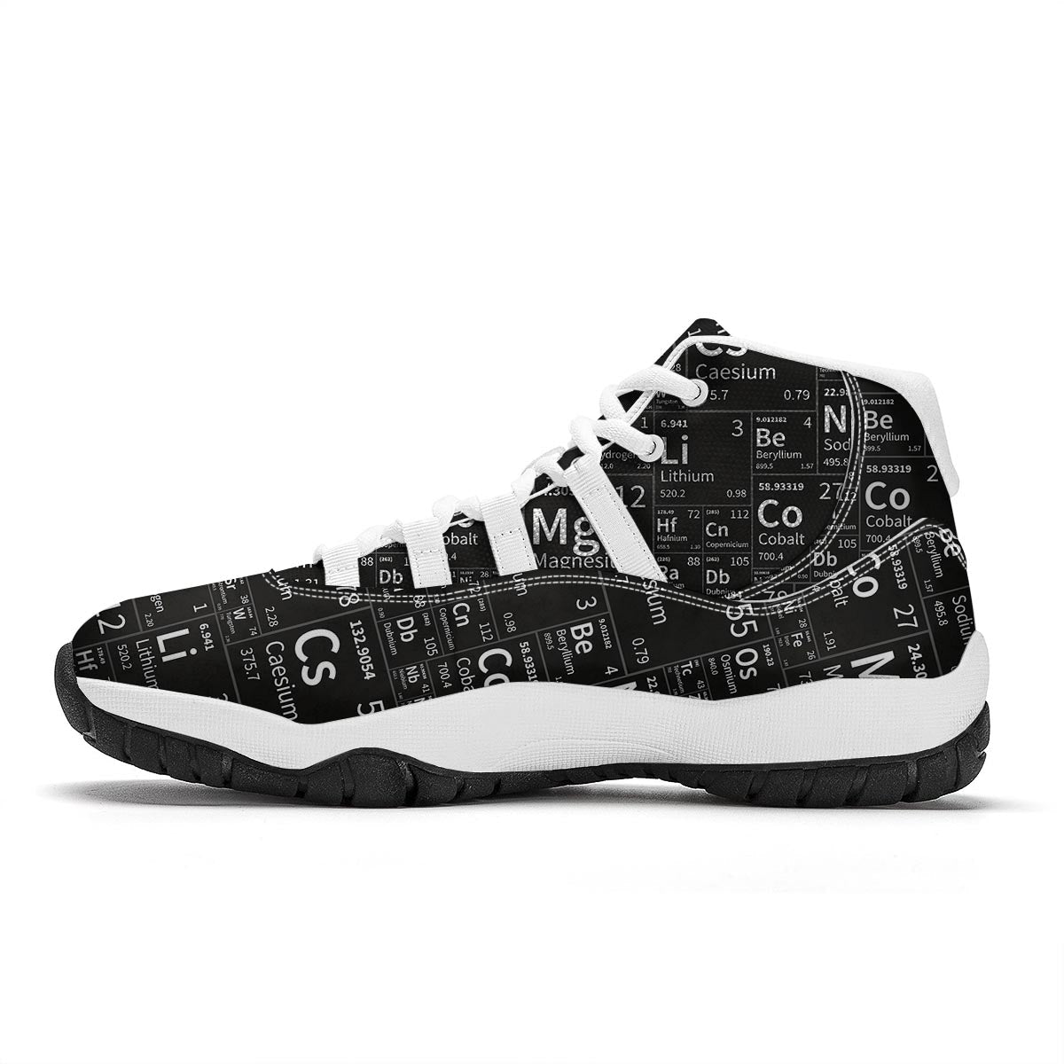 Periodic Table Science Print Pattern White Bball Shoes-grizzshop