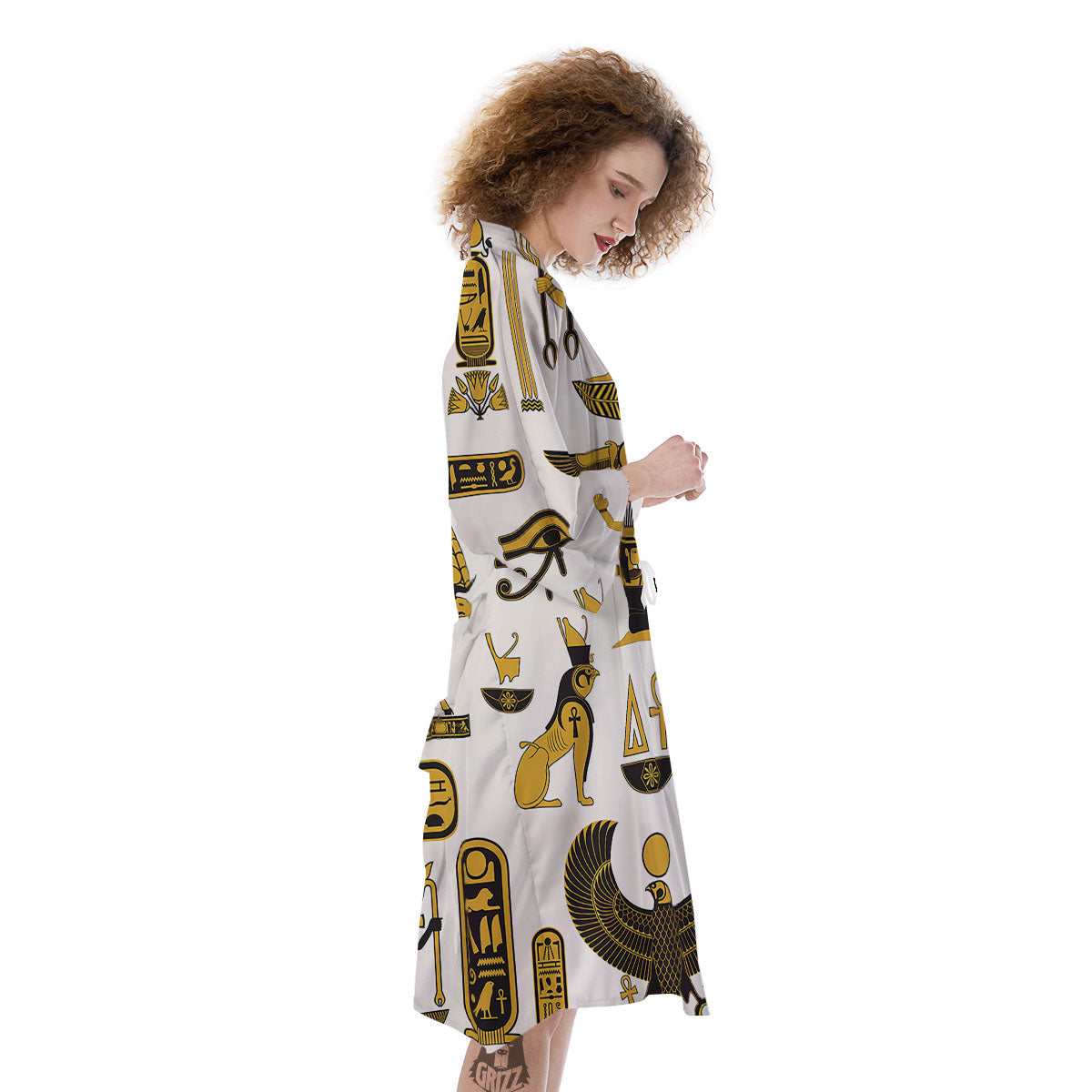 Pharaohs And Gods Egyptian Print Kimono-grizzshop