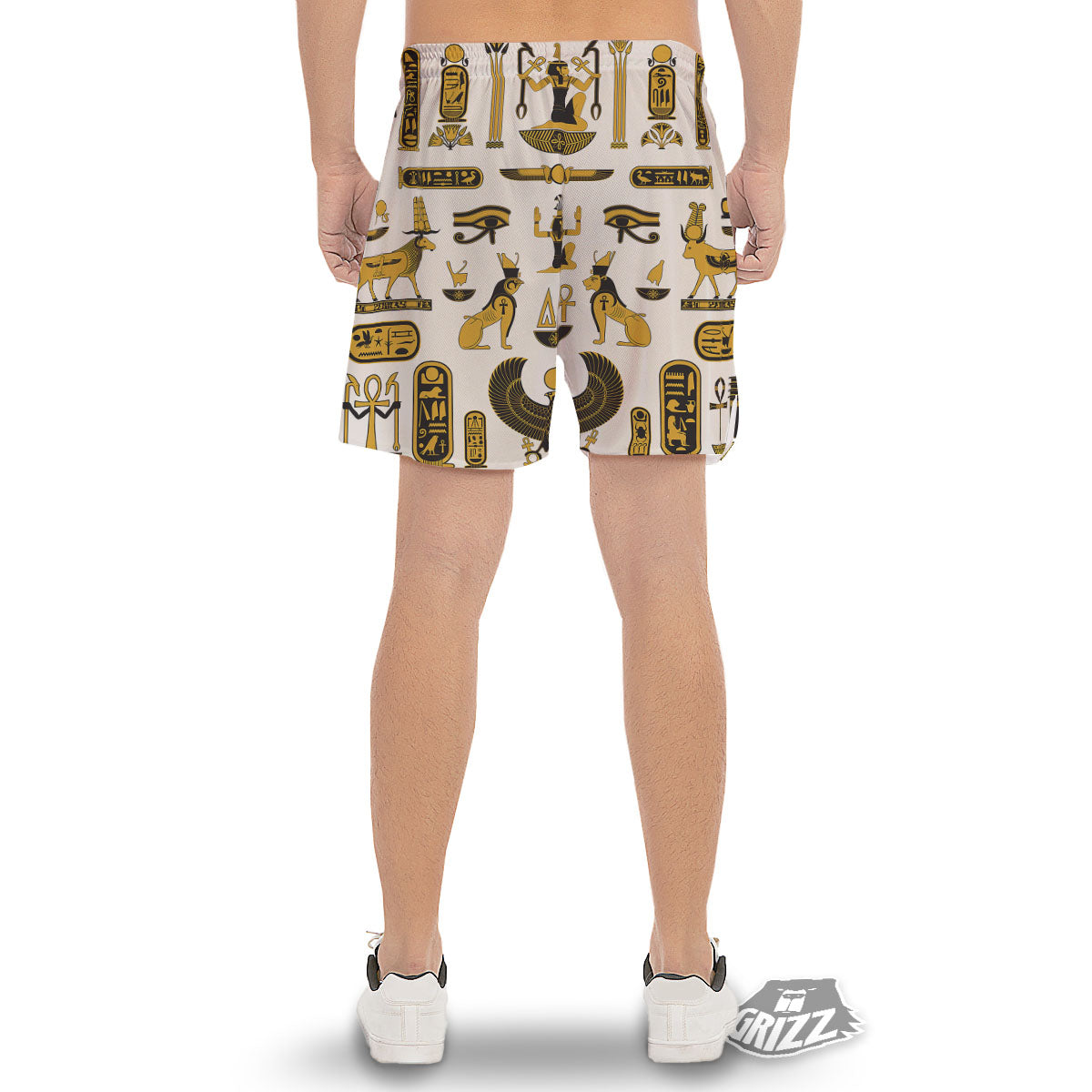 Pharaohs And Gods Egyptian Print Men's Gym Shorts-grizzshop