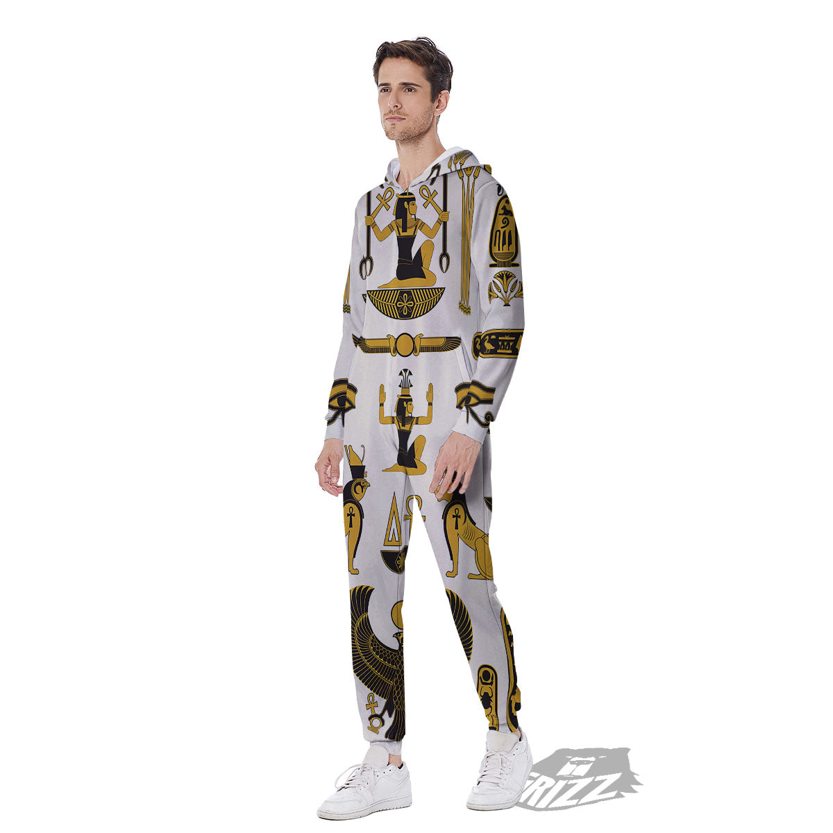 Pharaohs And Gods Egyptian Print Men's Jumpsuit-grizzshop