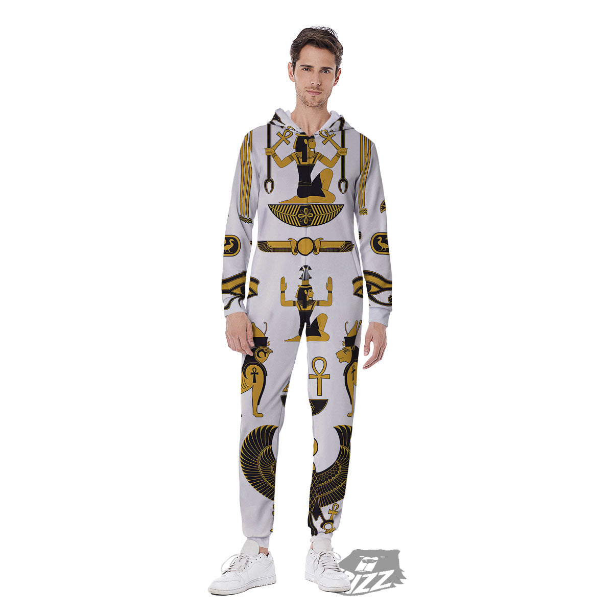 Pharaohs And Gods Egyptian Print Men's Jumpsuit-grizzshop