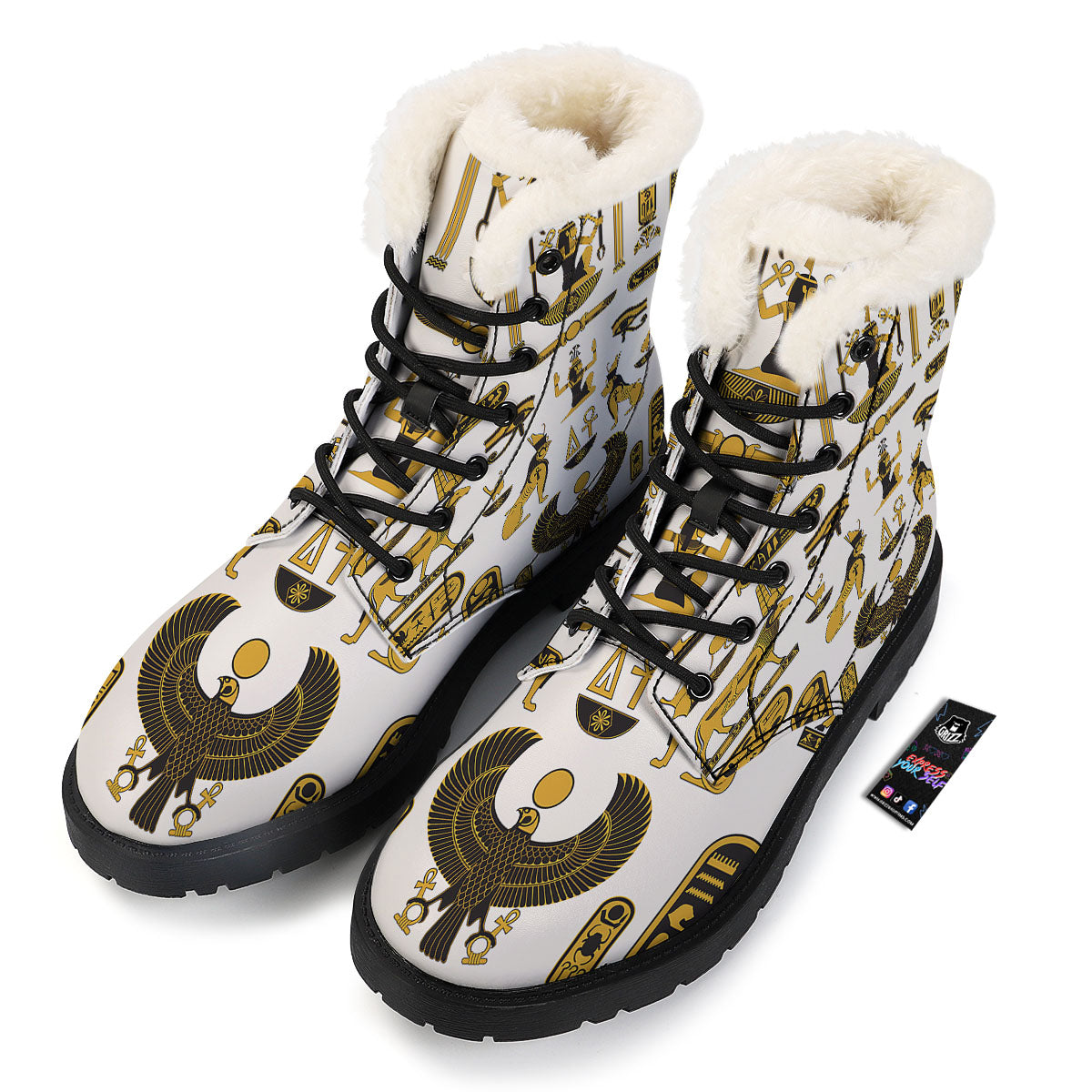 Pharaohs And Gods Egyptian Print Winter Boots-grizzshop