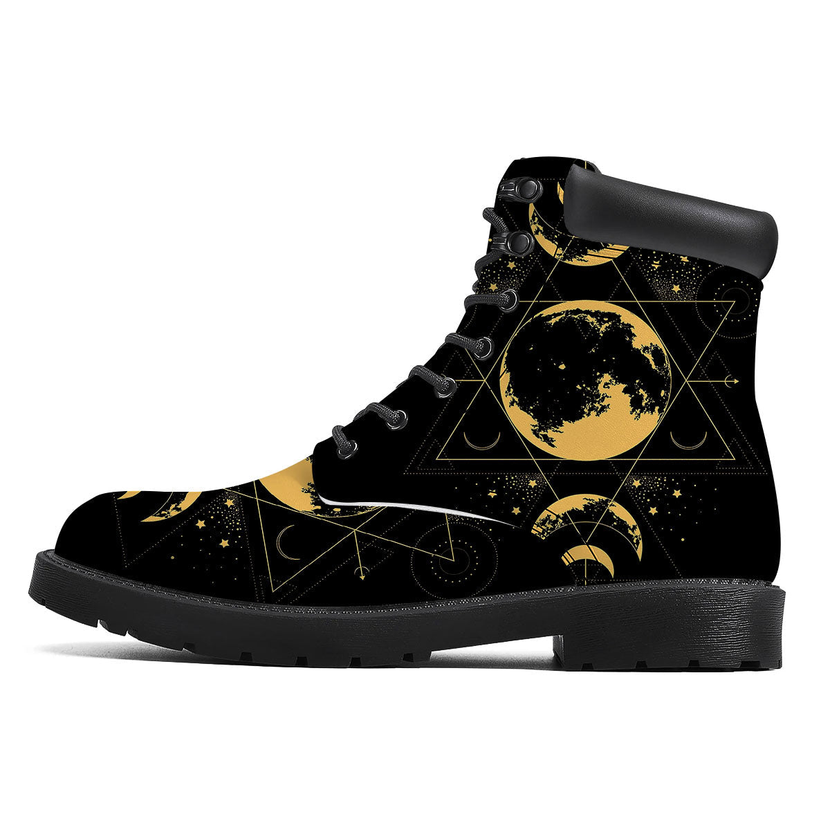 Phase Geometric Moon Print Boots-grizzshop