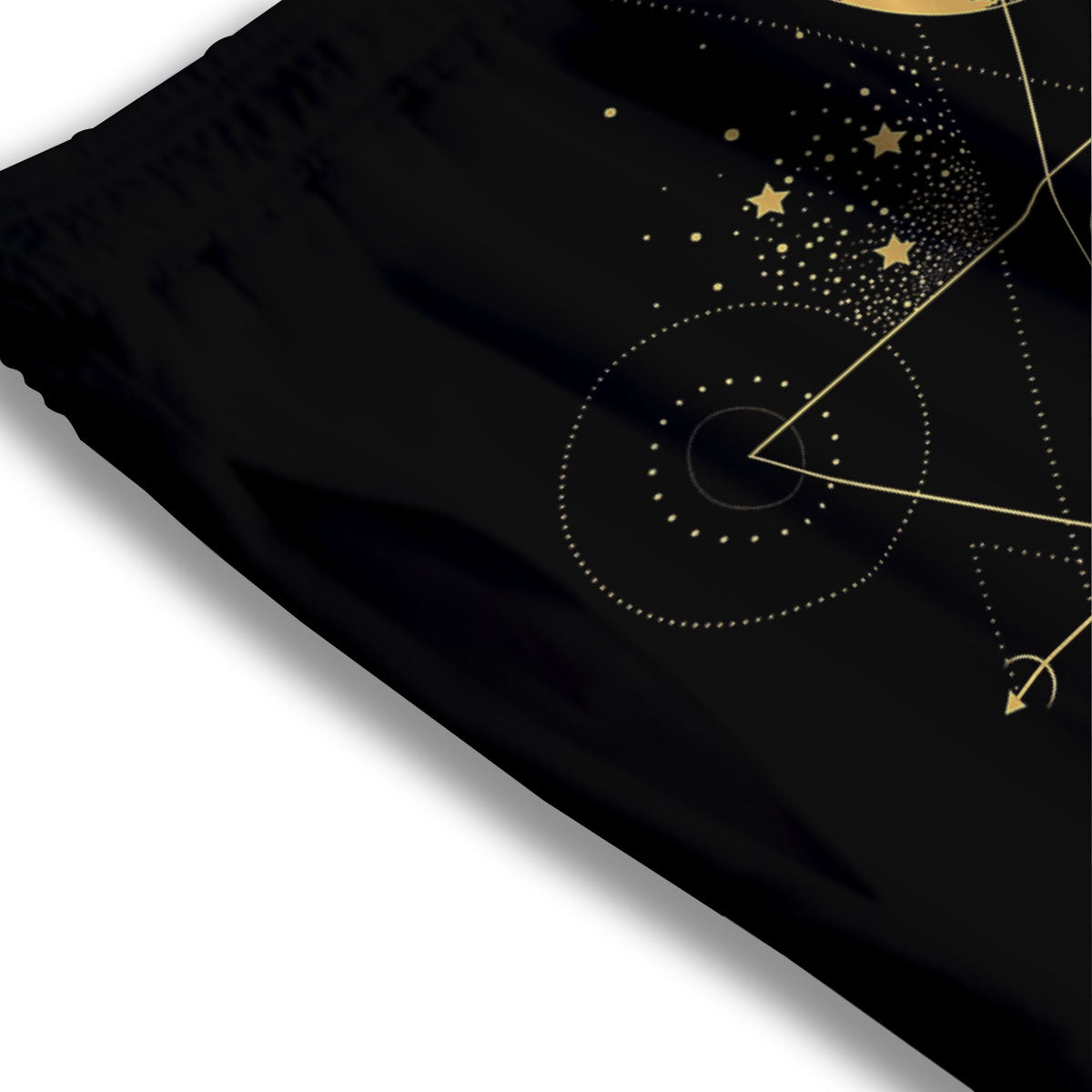 Phase Geometric Moon Print Mesh Shorts