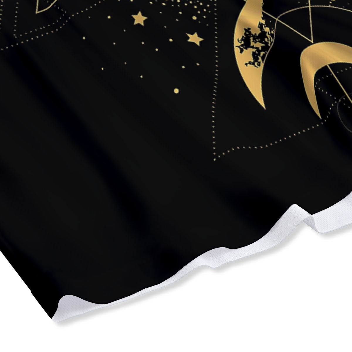 Phase Geometric Moon Print Mesh Shorts