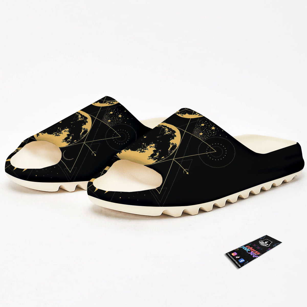 Phase Geometric Moon Print Sandals-grizzshop