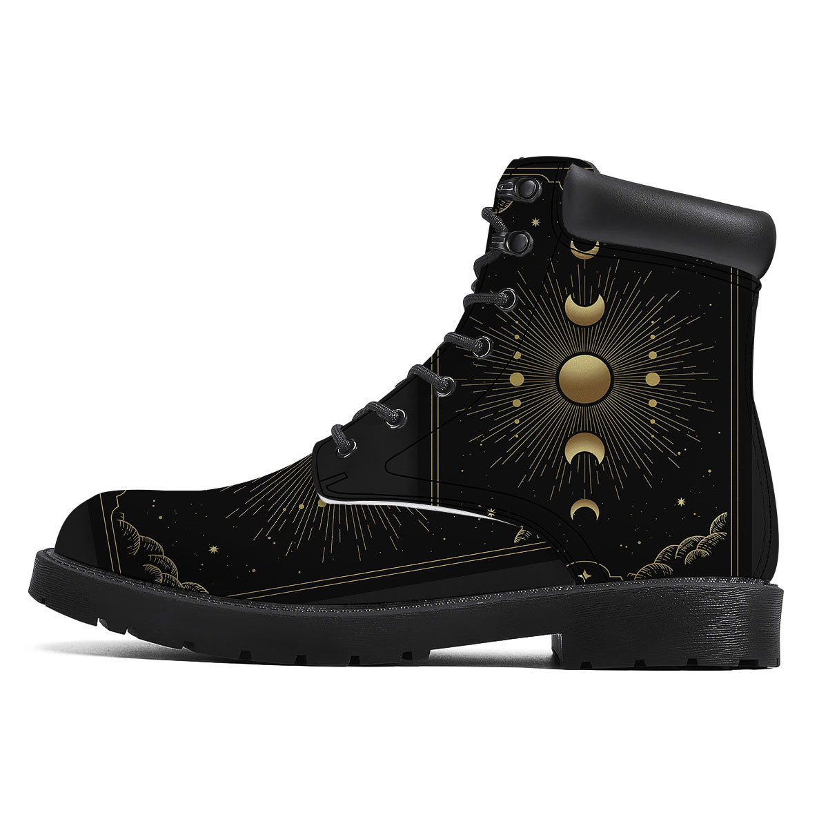 Phases And Eclipse Print Boots-grizzshop