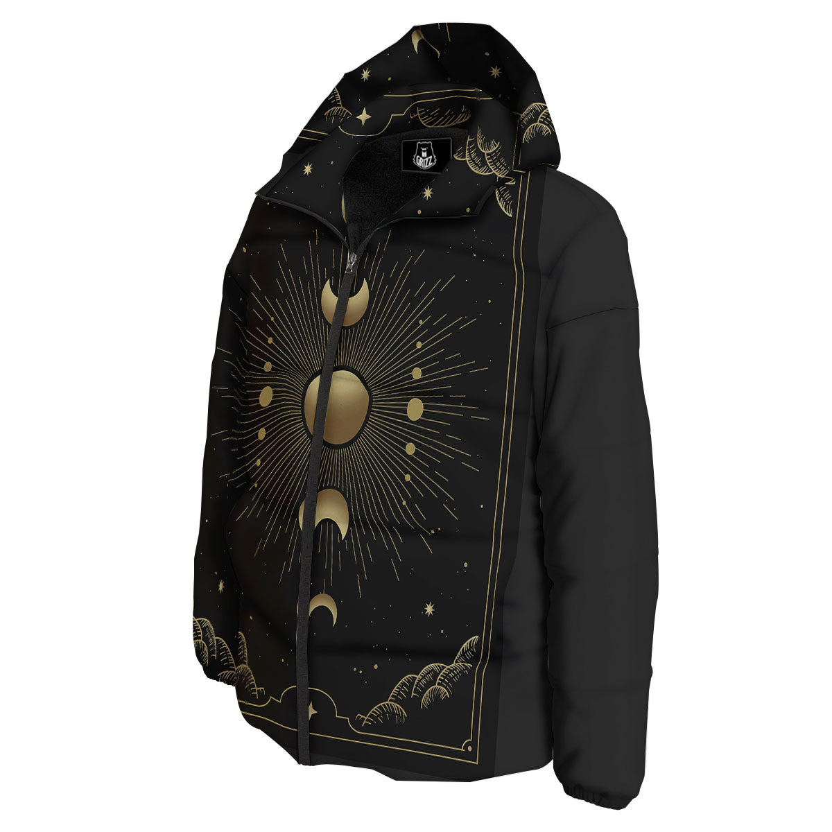 Phases And Eclipse Print Down Jacket-grizzshop
