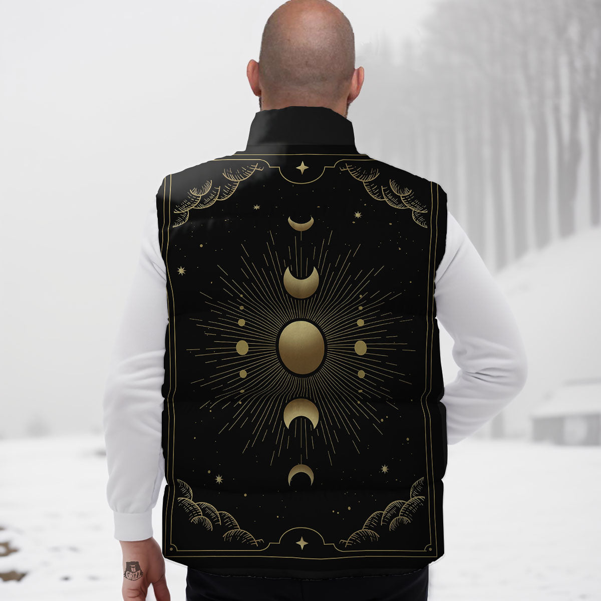 Phases And Eclipse Print Down Vest