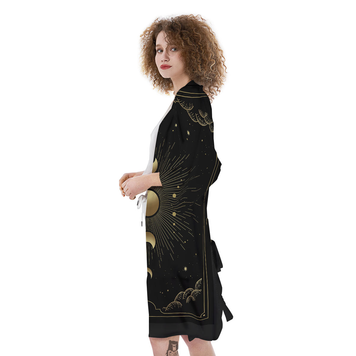 Phases And Eclipse Print Kimono-grizzshop