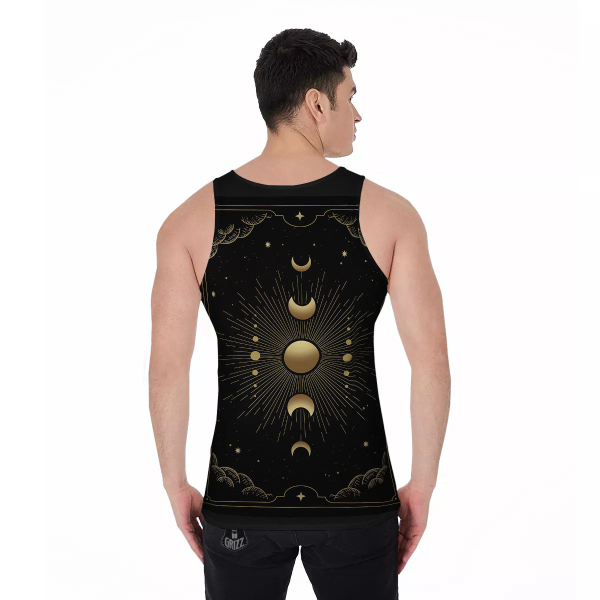 Phases And Eclipse Print Men's Tank Top-grizzshop