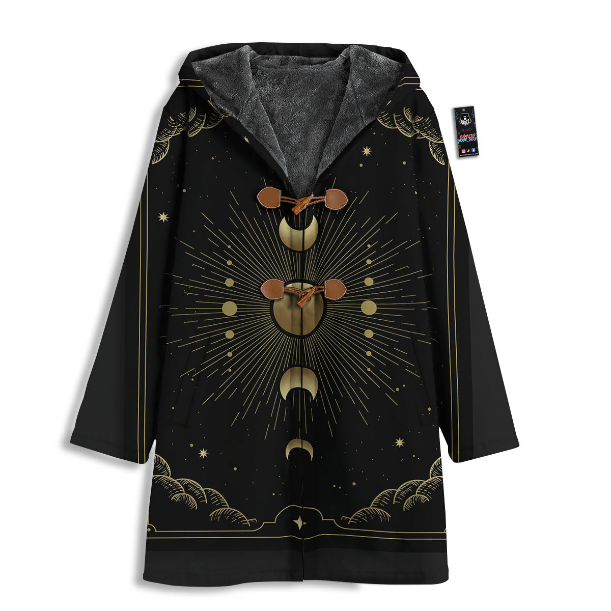 Phases And Eclipse Print Men's Windbreaker Jacket-grizzshop
