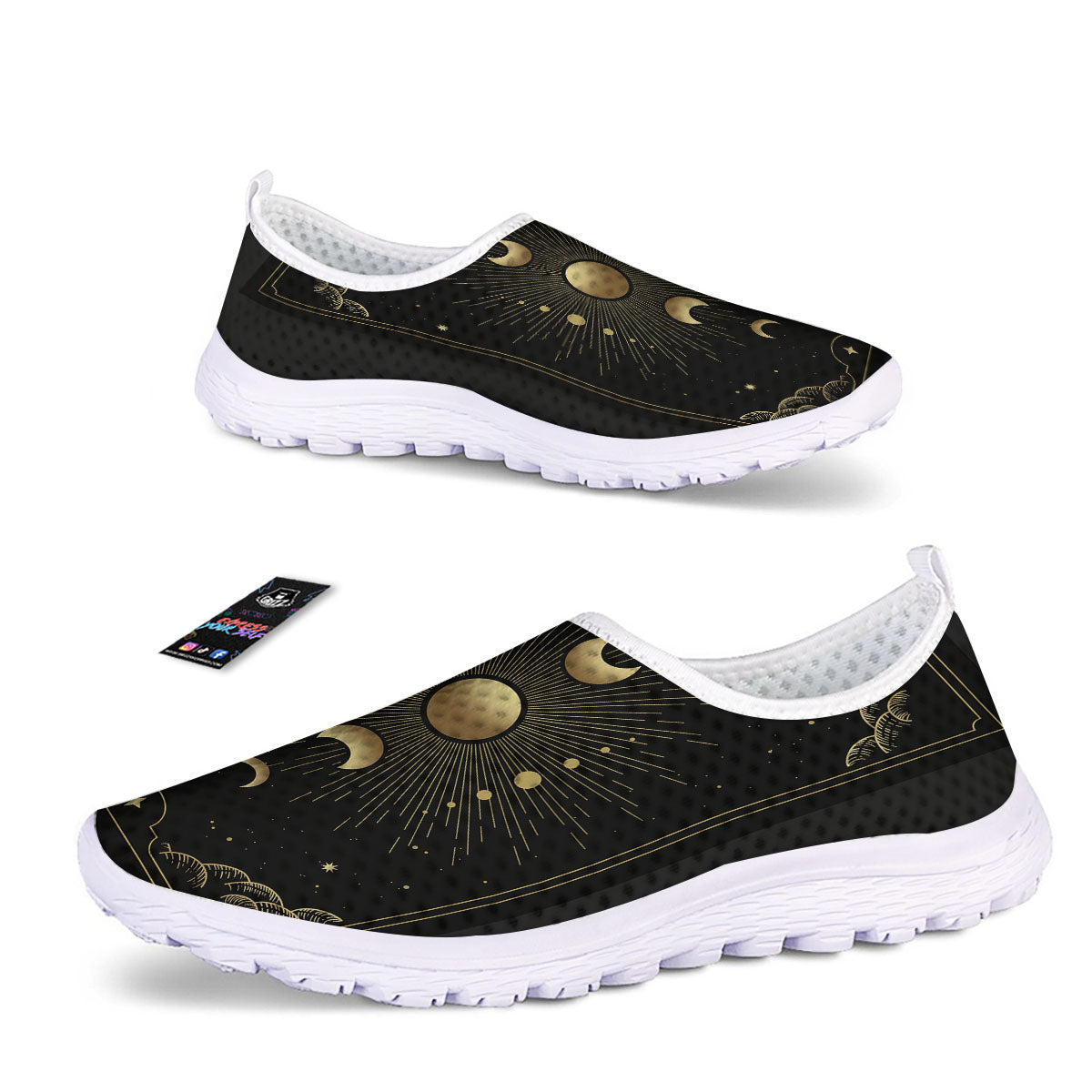 Phases And Eclipse Print Nurse Shoes-grizzshop