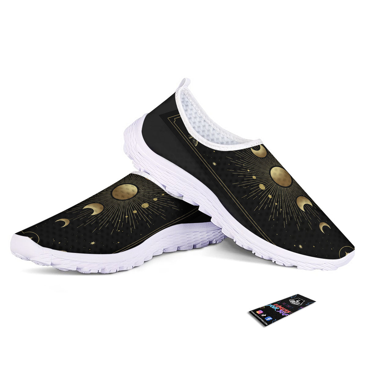 Phases And Eclipse Print Nurse Shoes-grizzshop