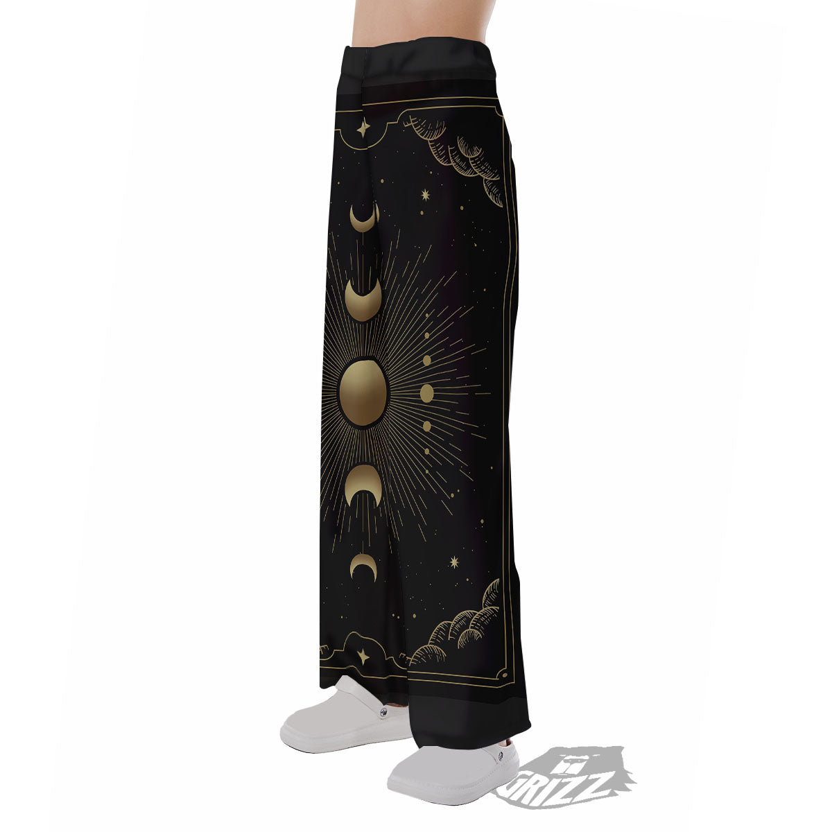 Phases And Eclipse Print Pajama Pants-grizzshop