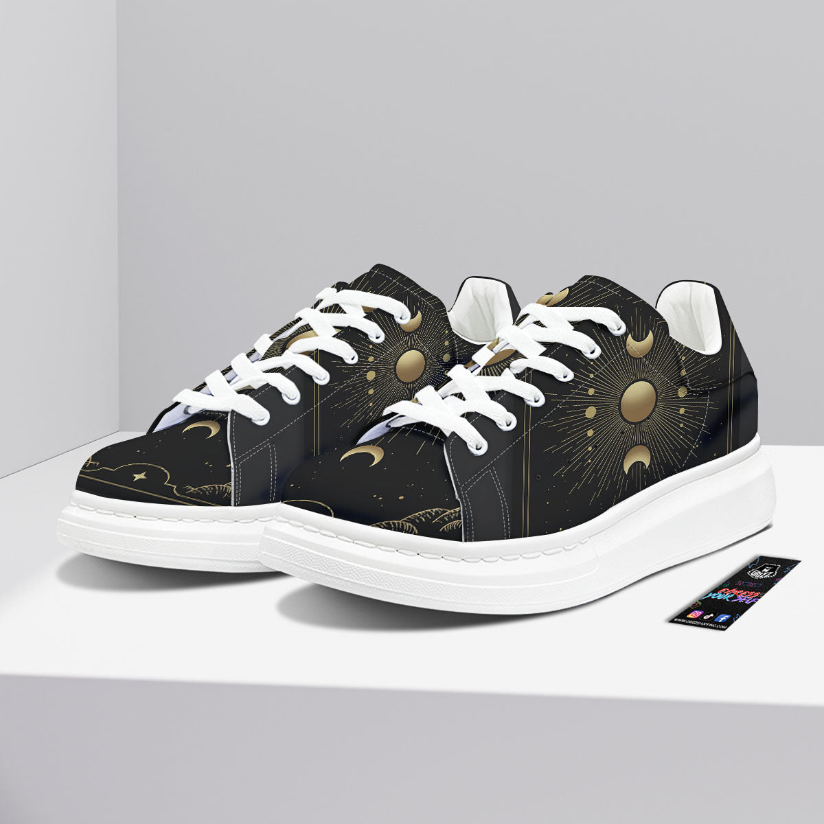 Phases And Eclipse Print Platform Shoes-grizzshop