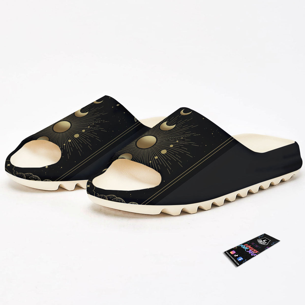 Phases And Eclipse Print Sandals-grizzshop