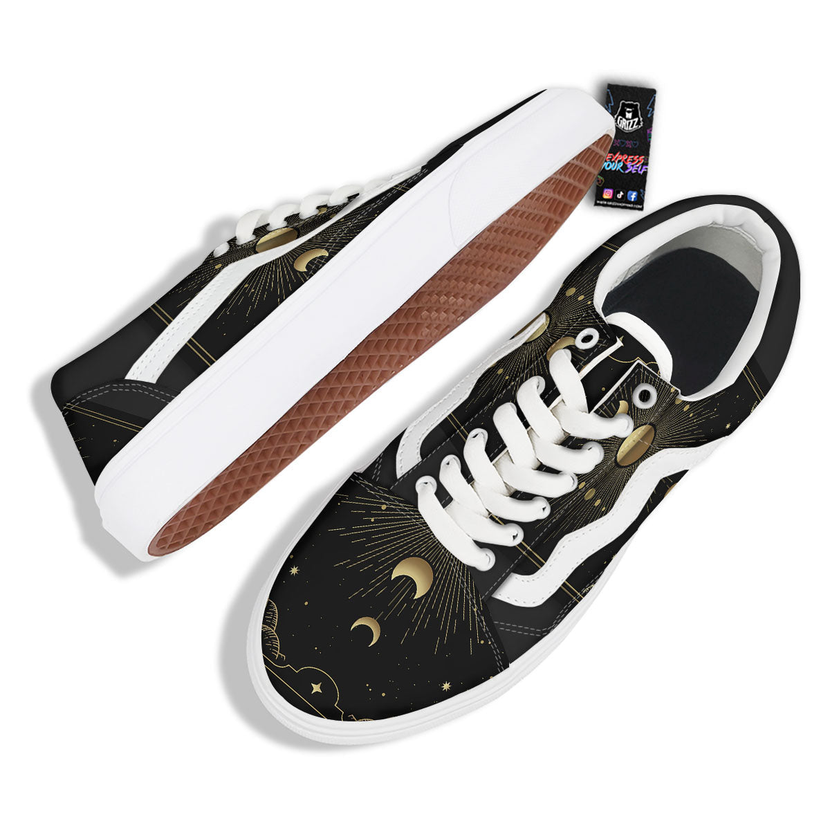 Phases And Eclipse Print Skate Shoes-grizzshop