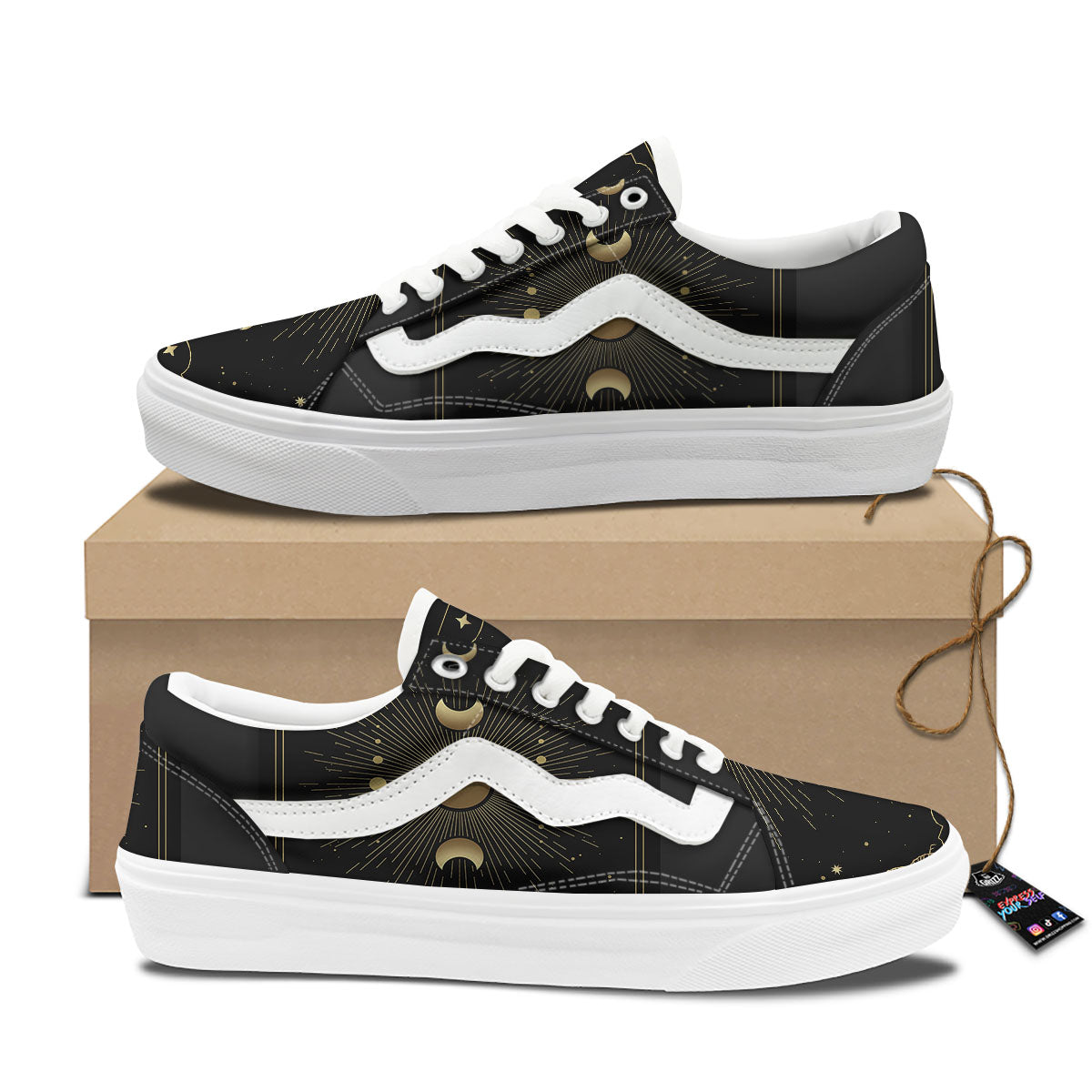 Phases And Eclipse Print Skate Shoes-grizzshop