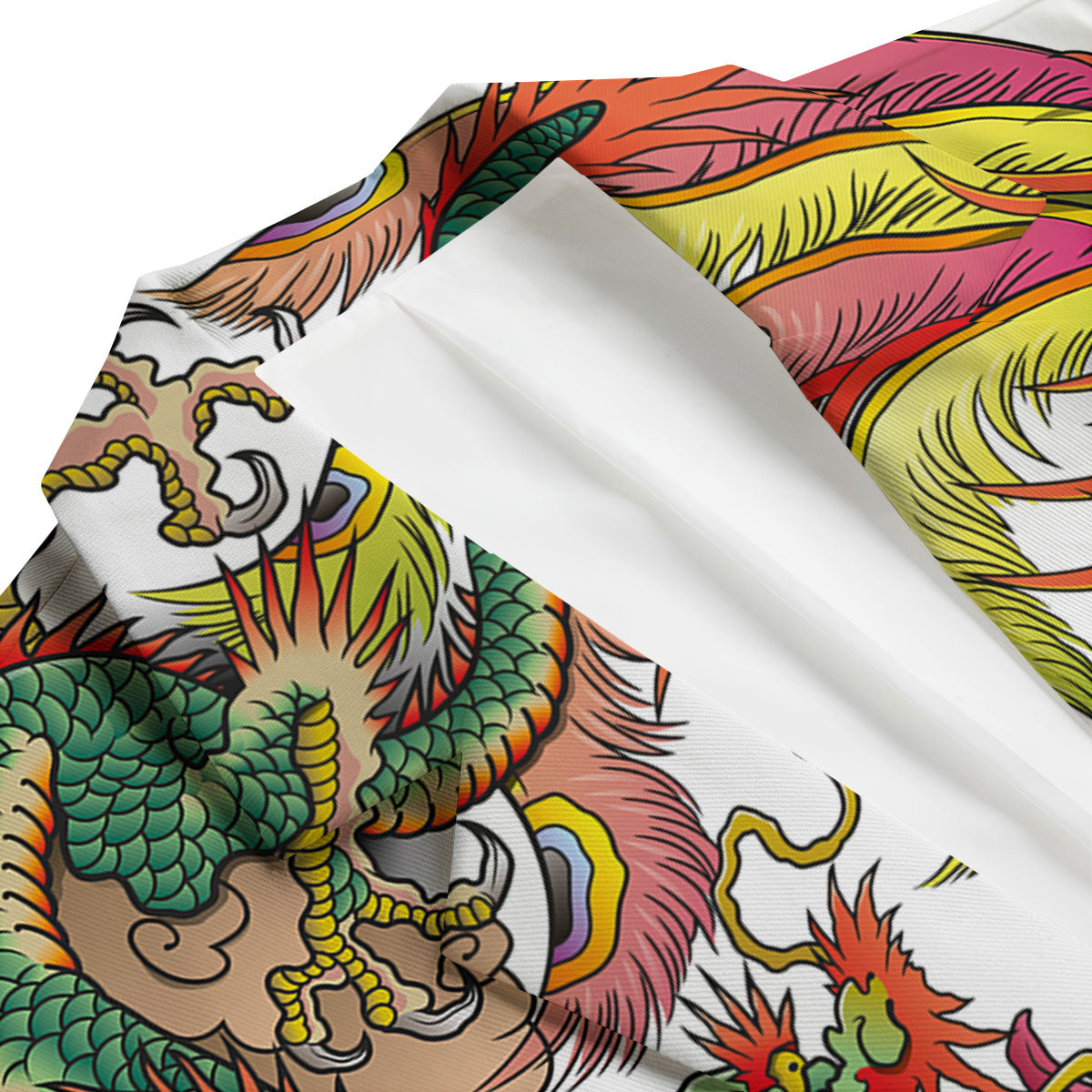 Phoenix And Dragon Japanese Tattoo Print Men's Blazer-grizzshop