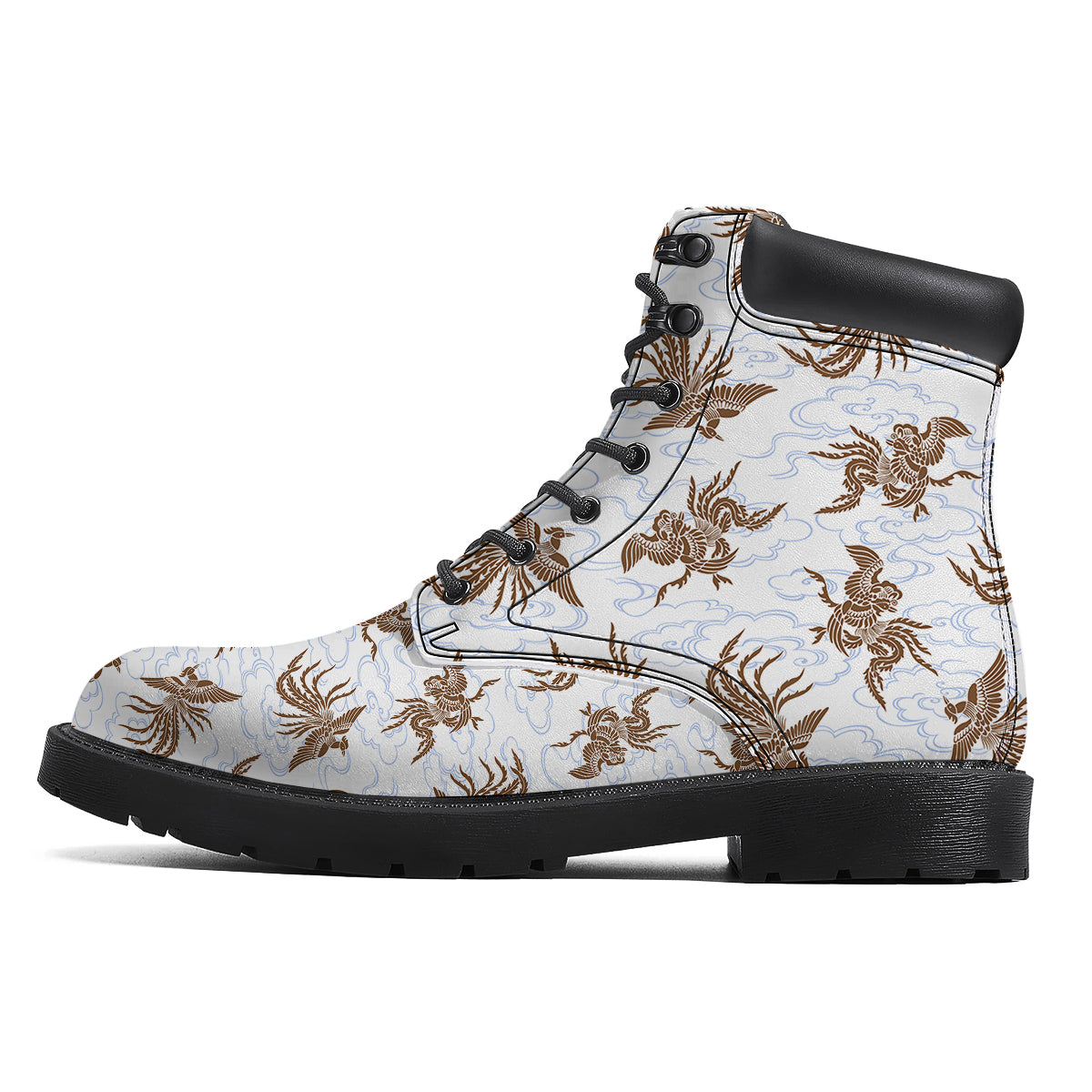 Phoenix Brown Print Pattern Boots-grizzshop