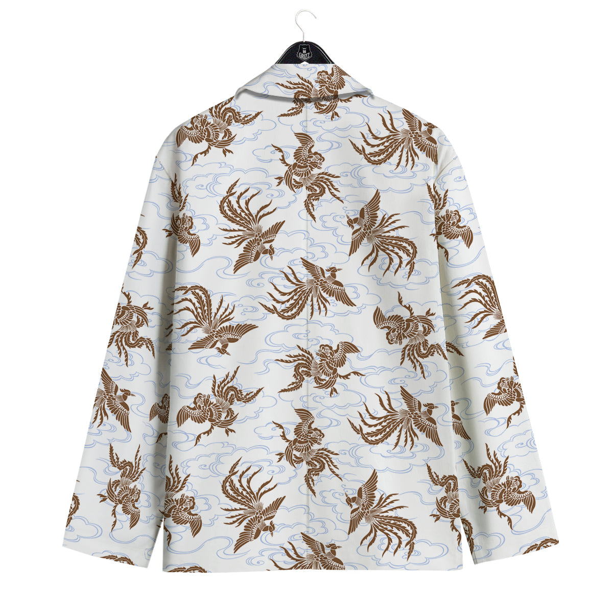 Phoenix Brown Print Pattern Men's Sport Coat-grizzshop