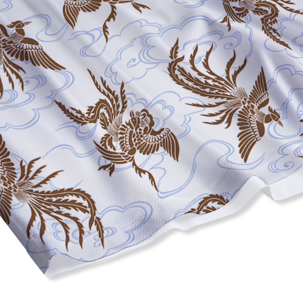 Phoenix Brown Print Pattern Mesh Shorts-grizzshop