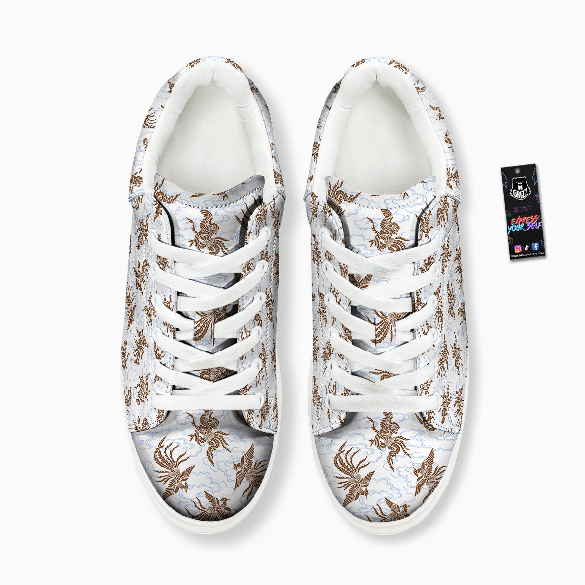 Phoenix Brown Print Pattern Platform Shoes-grizzshop