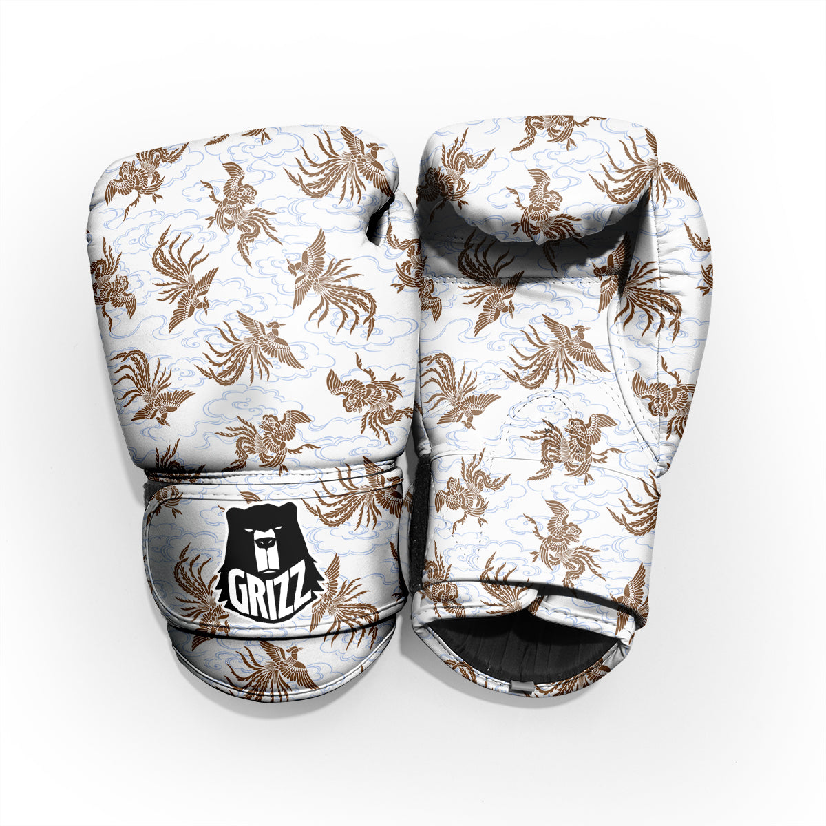 Phoenix Brown Print Pattern Sparring Gloves-grizzshop