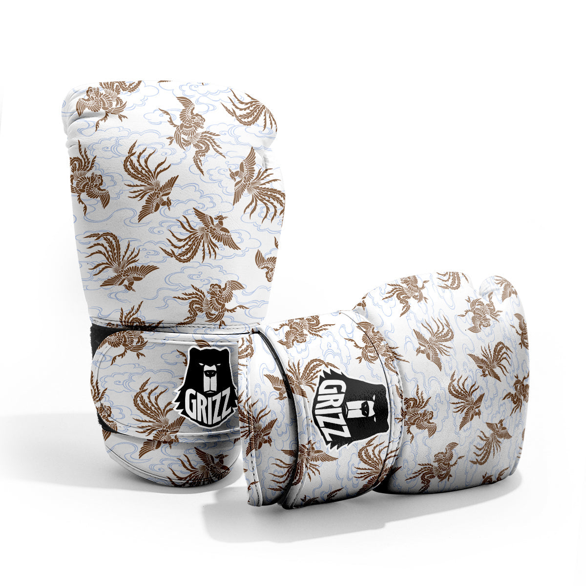 Phoenix Brown Print Pattern Sparring Gloves-grizzshop