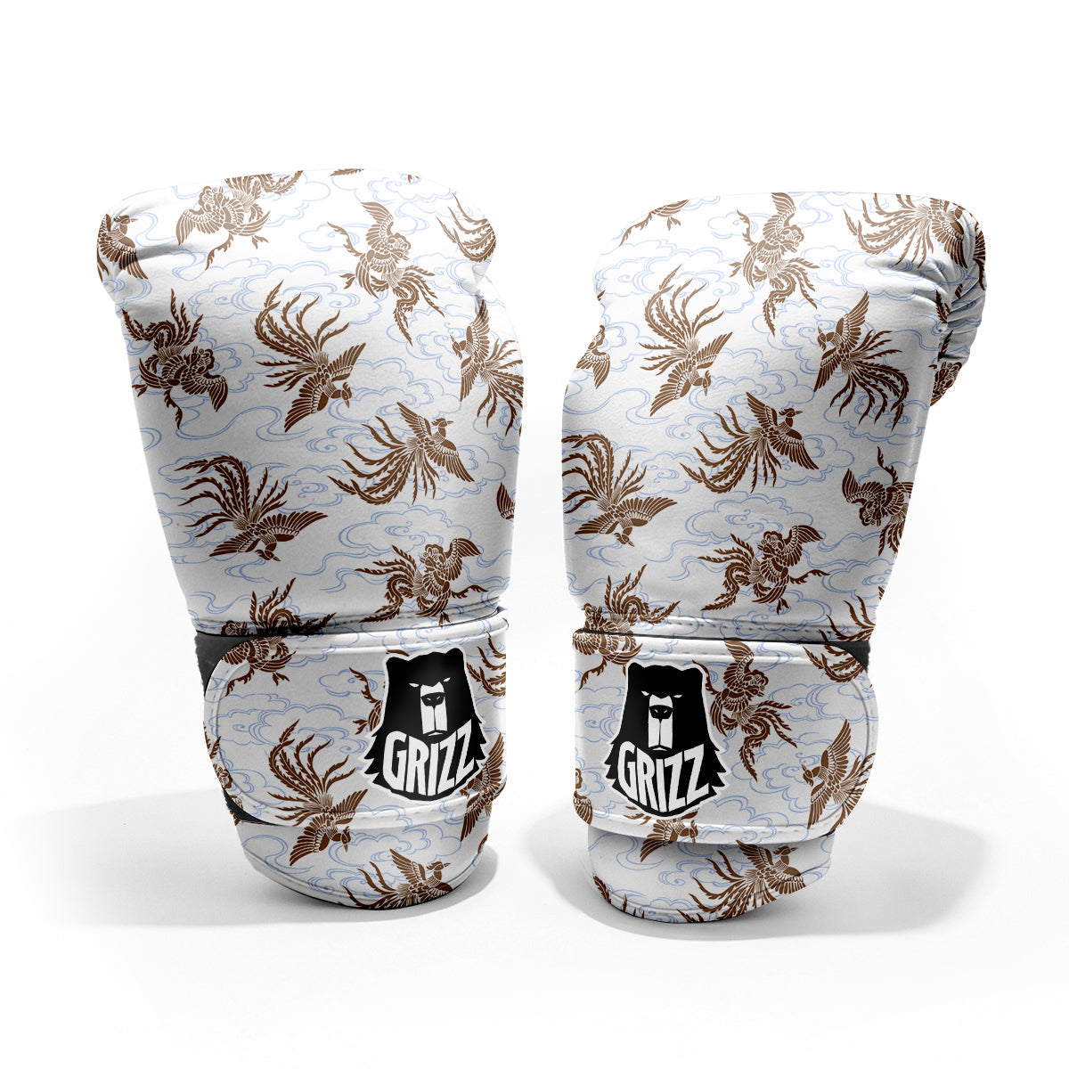 Phoenix Brown Print Pattern Sparring Gloves-grizzshop