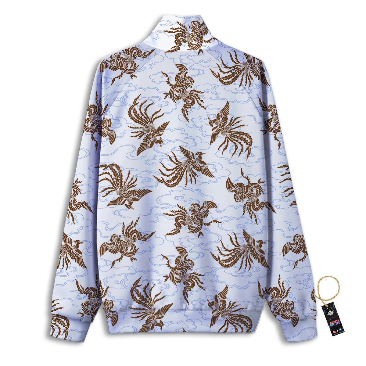 Phoenix Brown Print Pattern Track Jacket-grizzshop