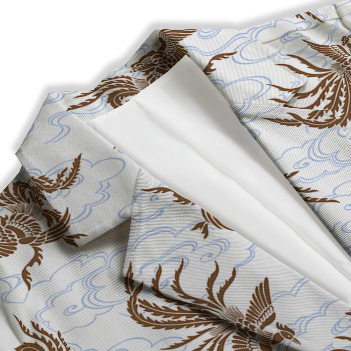 Phoenix Brown Print Pattern Women's Blazer-grizzshop