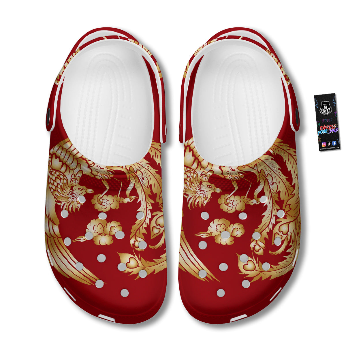 Phoenix Chinese Print Clog-grizzshop