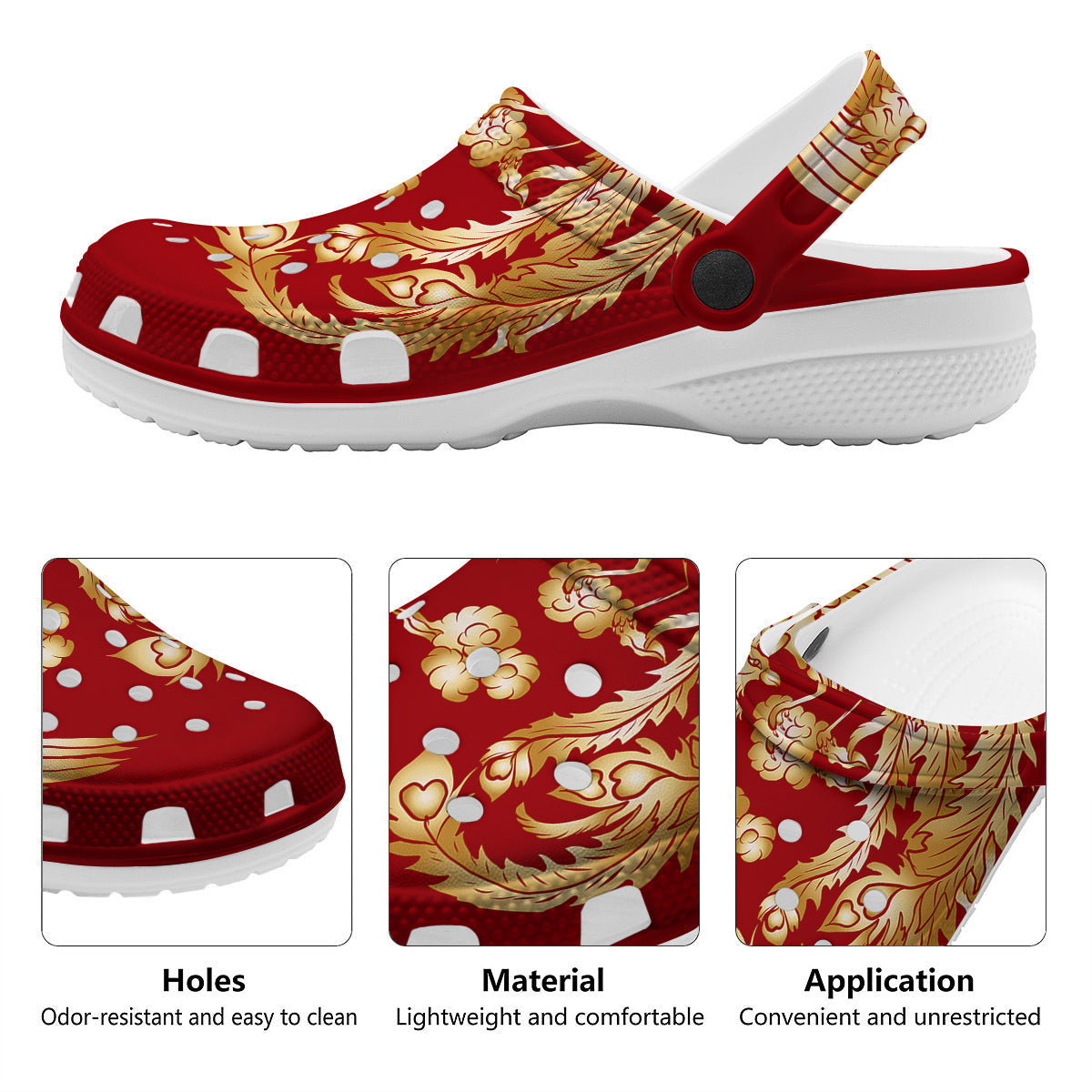 Phoenix Chinese Print Clog-grizzshop