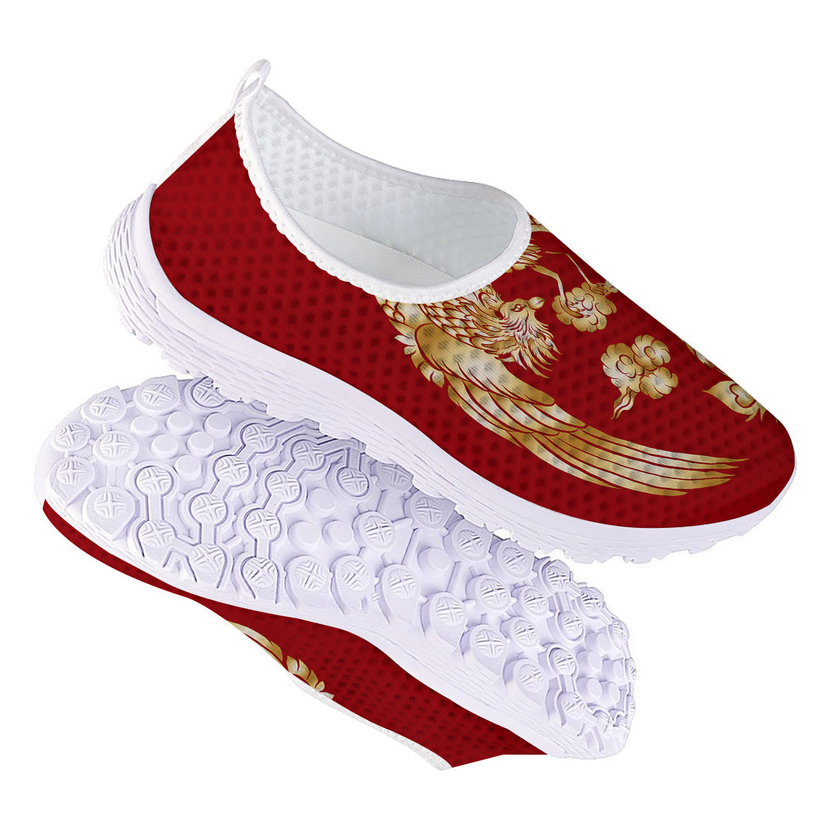 Phoenix Chinese Print Nurse Shoes-grizzshop