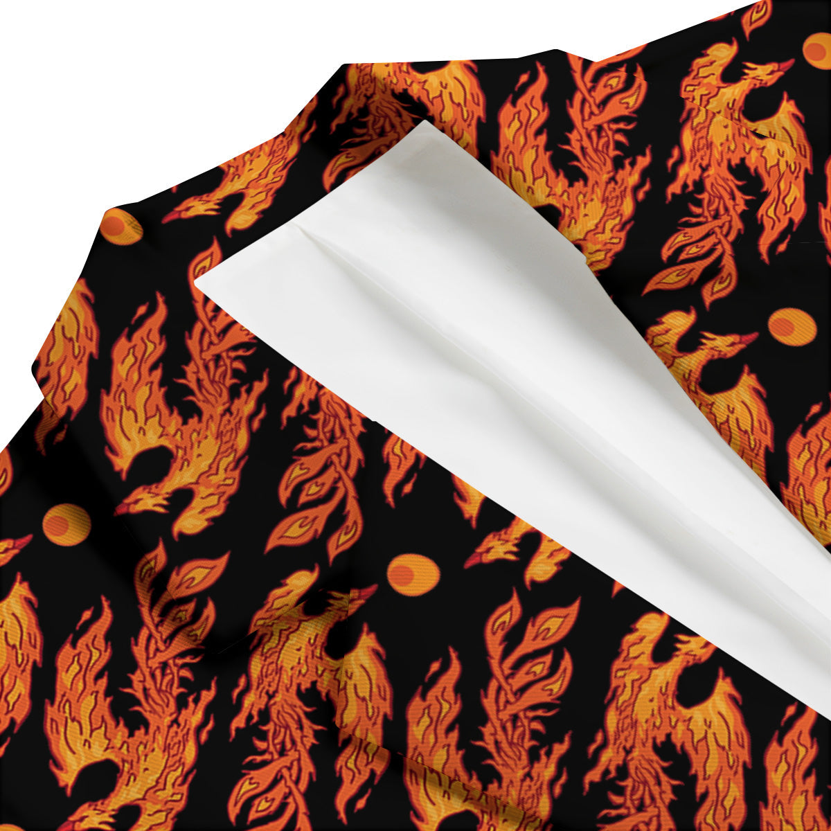 Phoenix Fire On Black Print Pattern Men's Blazer-grizzshop
