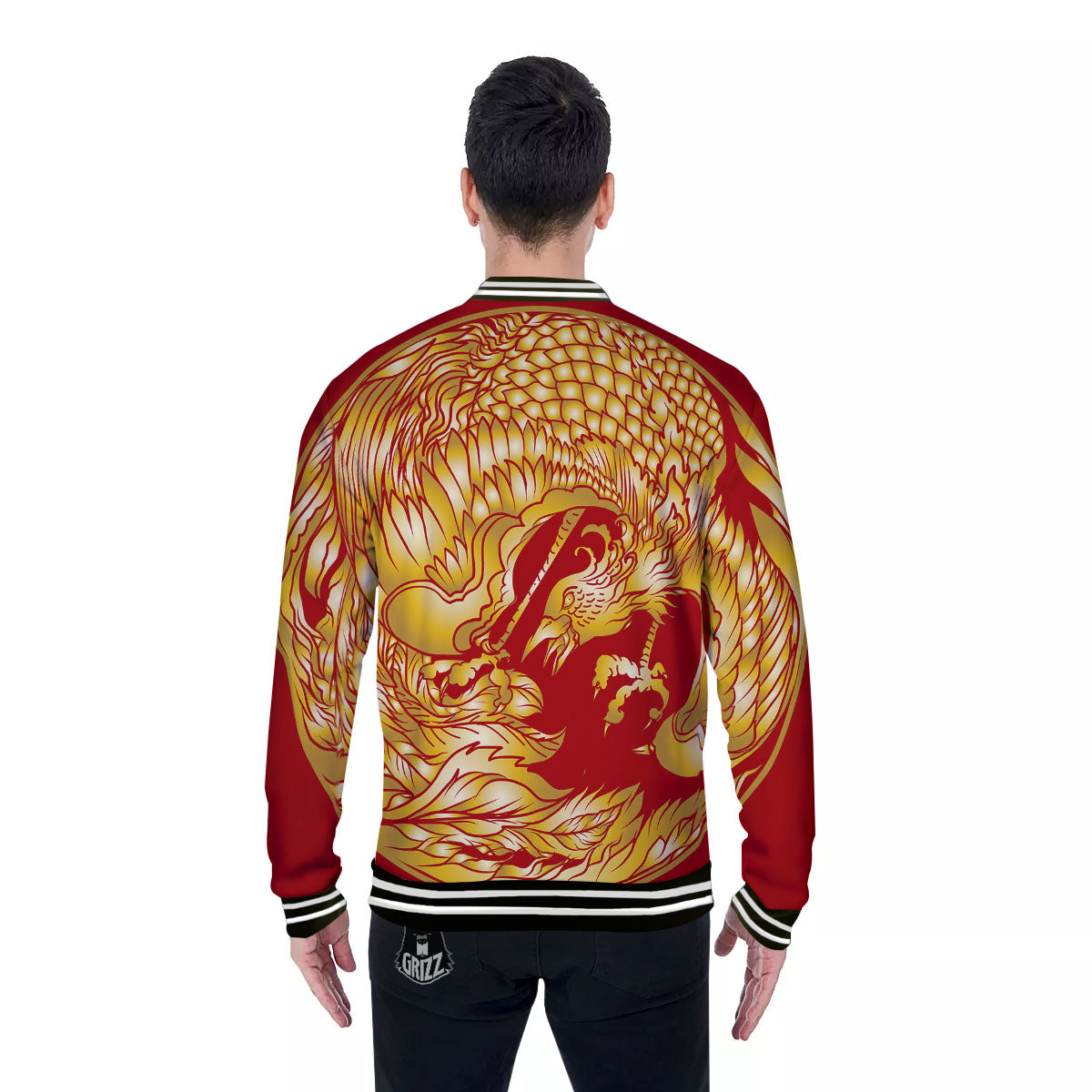 Phoenix Japanese Print Baseball Jacket-grizzshop