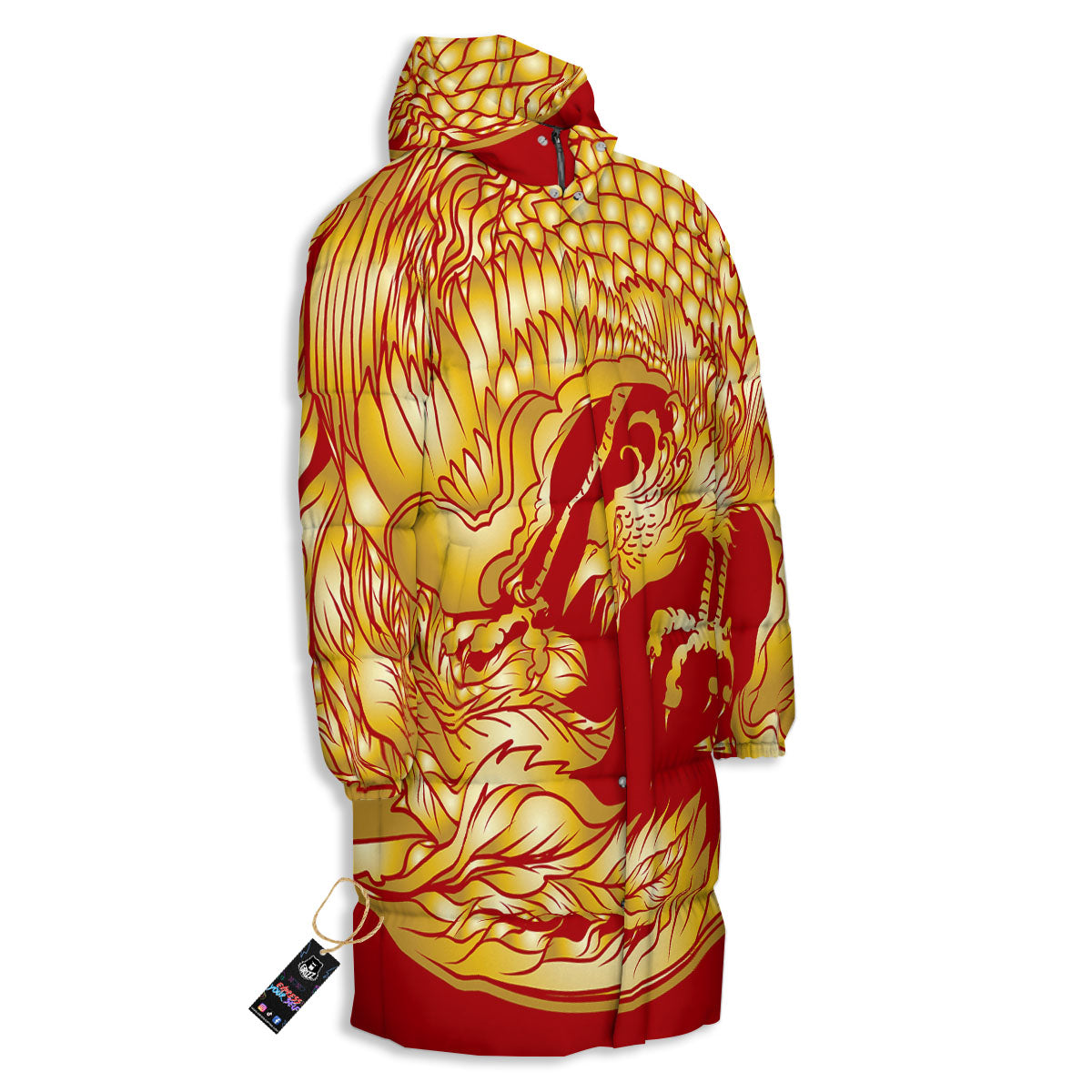 Phoenix Japanese Print Long Down Jacket-grizzshop